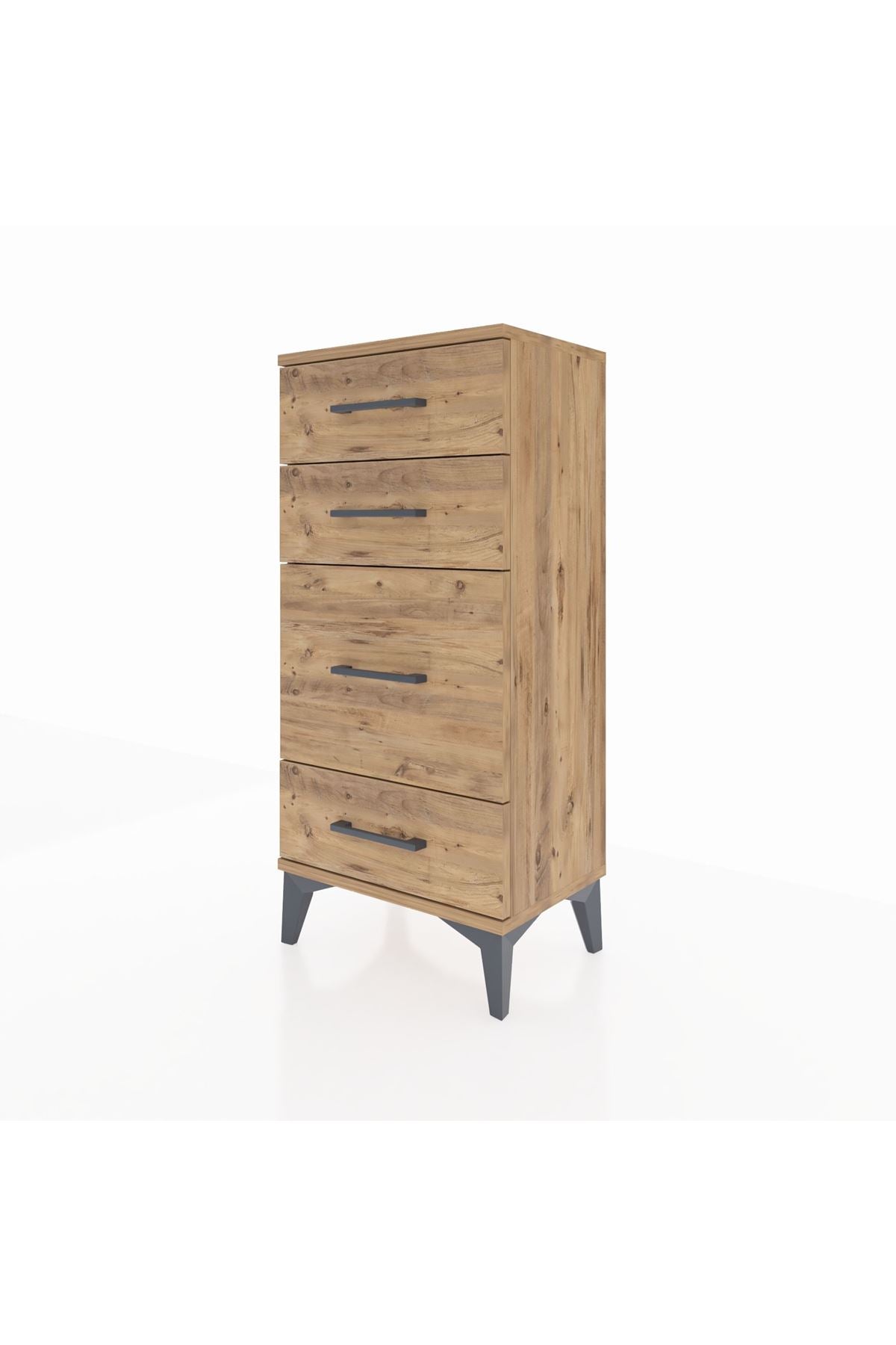 Arges Komodin 4 Çekmeceli 44x30x96 Çam-Çam