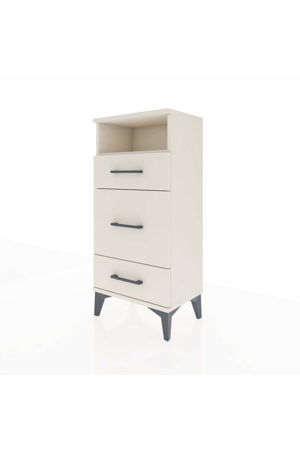 Arges Komodin Tek Raflı 3 Çekmeceli 44x30x96 Aytaşı-Aytaşı