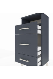 Arges Komodin Tek Raflı 3 Çekmeceli 44x30x96 Antrasit-Antrasit