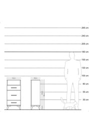Arges Komodin Tek Raflı 3 Çekmeceli 44x30x96 Antrasit-Antrasit