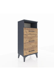 Arges Komodin Tek Raflı 3 Çekmeceli 44x30x96 Antrasit-Çam
