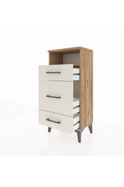 Arges Komodin Tek Raflı 3 Çekmeceli 44x30x96 Çam-Aytaşı