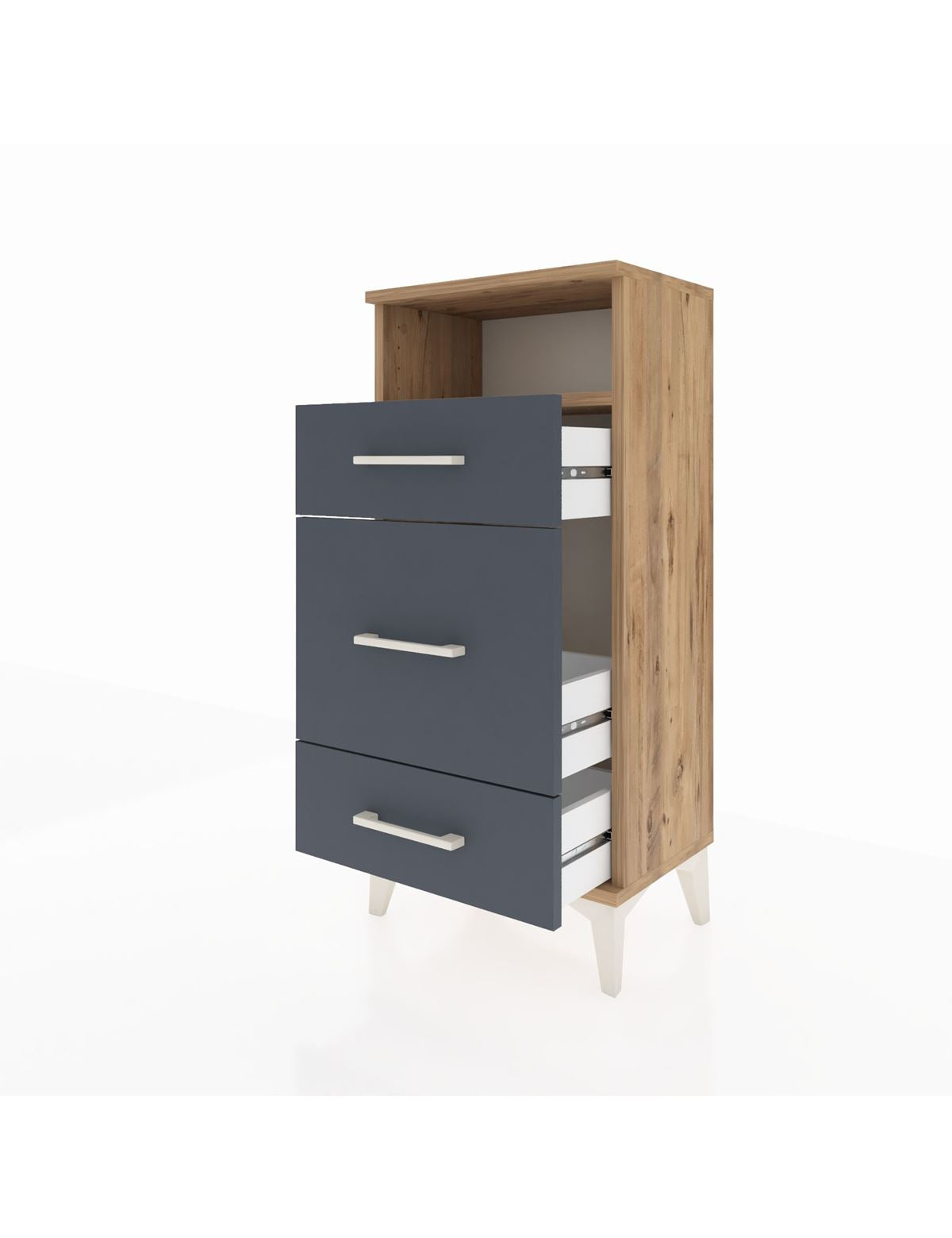 Arges Komodin Tek Raflı 3 Çekmeceli 44x30x96 - S09M018V8A