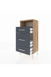 Arges Komodin Tek Raflı 3 Çekmeceli 44x30x96 Çam-Antrasit