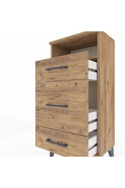 Arges Komodin Tek Raflı 3 Çekmeceli 44x30x96 Çam-Çam