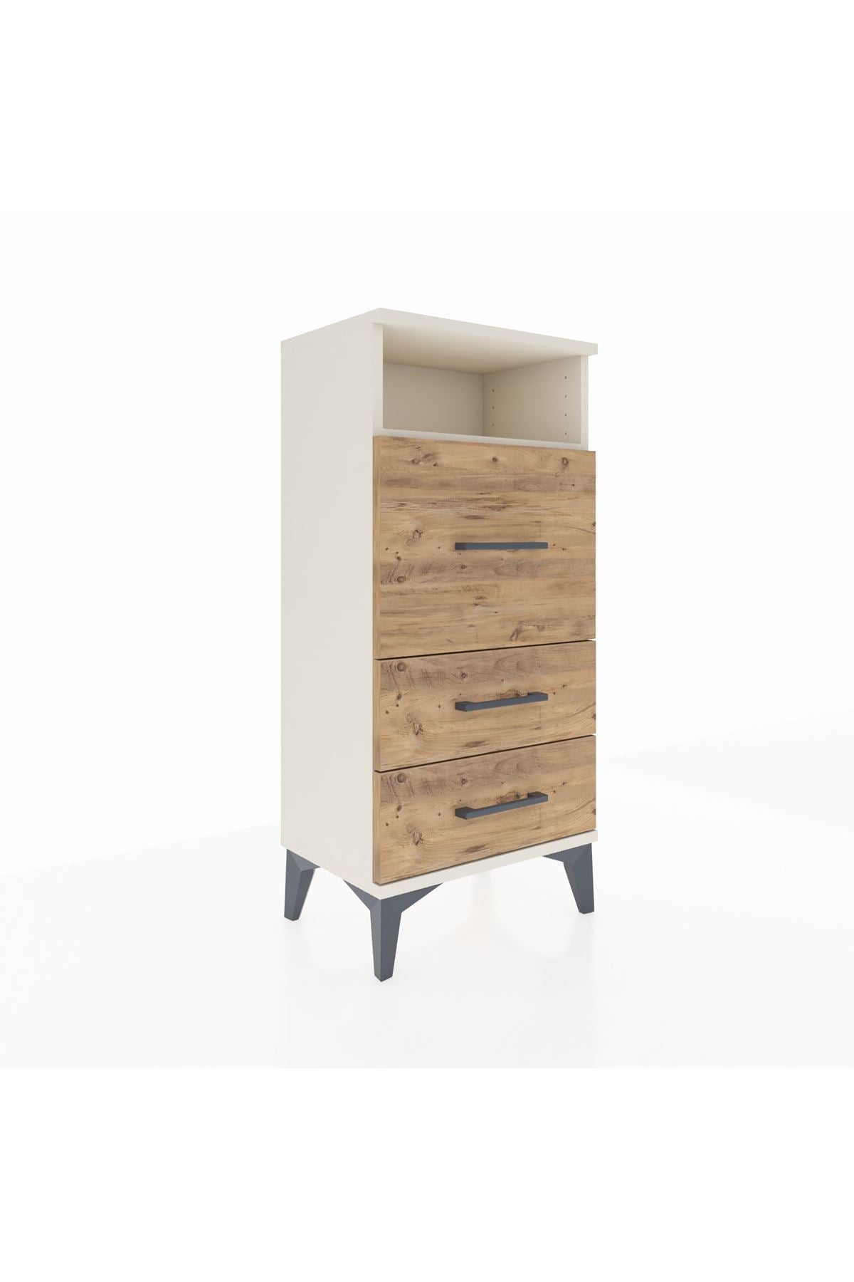 Arges Komodin Tek Raflı 3 Çekmeceli 44x30x96 Aytaşı-Çam