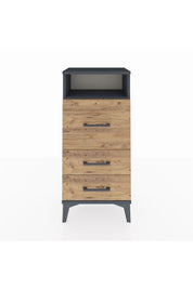 Arges Komodin Tek Raflı 3 Çekmeceli 44x30x96 Antrasit-Çam