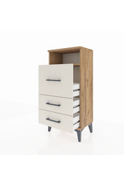 Arges Komodin Tek Raflı 3 Çekmeceli 44x30x96 Çam-Aytaşı