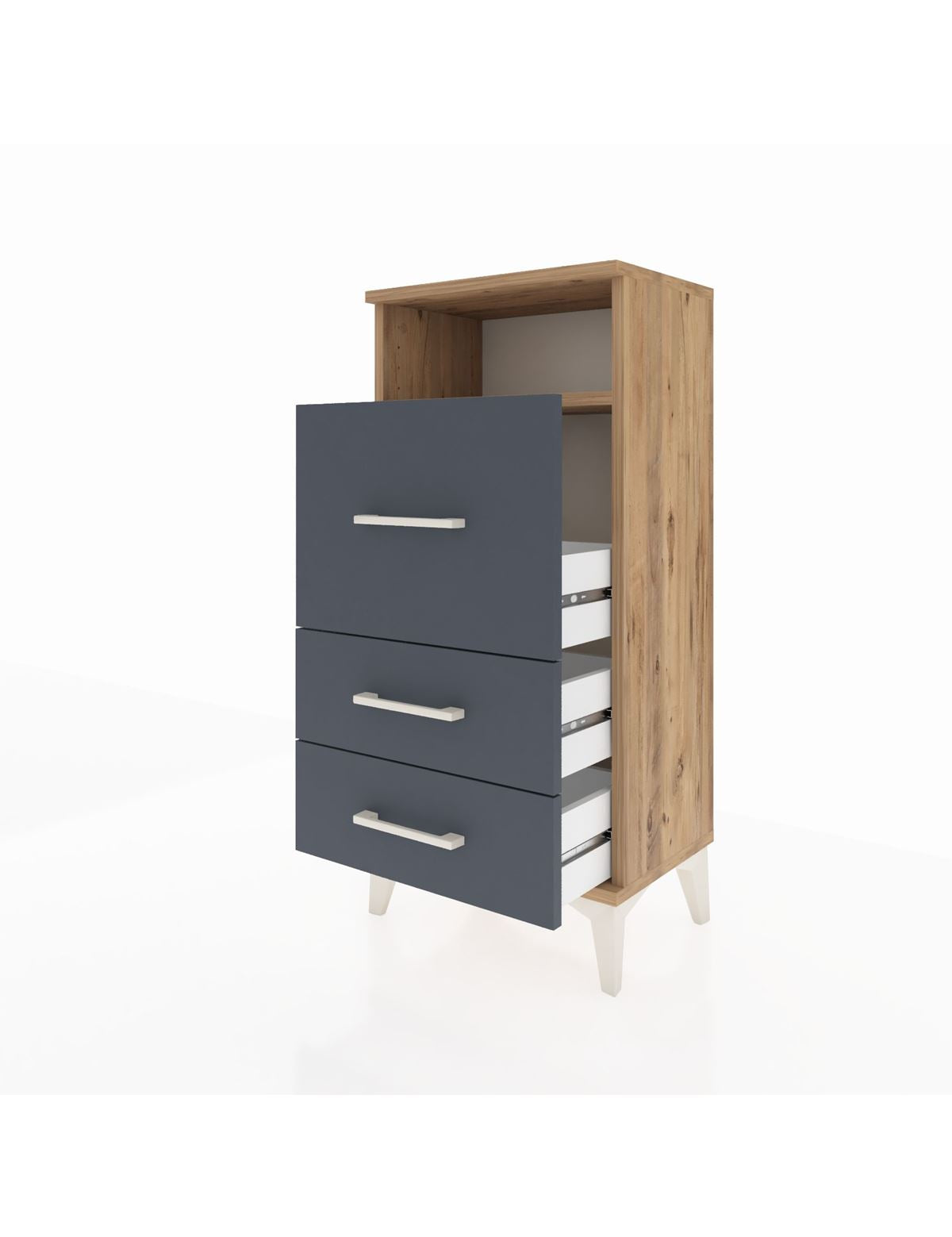 Arges Komodin Tek Raflı 3 Çekmeceli 44x30x96 - S09M019V8A