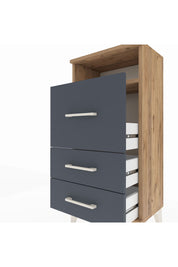 Arges Komodin Tek Raflı 3 Çekmeceli 44x30x96 Çam-Antrasit