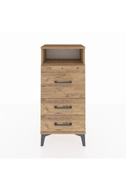 Arges Komodin Tek Raflı 3 Çekmeceli 44x30x96 Çam-Çam