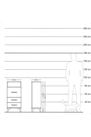 Arges Komodin Tek Raflı 3 Çekmeceli 44x30x96 Çam-Çam
