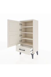 Arges Komodin 4 Raflı Tek Çekmeceli 2 Kapaklı 44x30x96 Aytaşı-Aytaşı