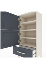 Arges Komodin 4 Raflı Tek Çekmeceli 2 Kapaklı 44x30x96 Aytaşı-Antrasit