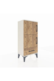 Arges Komodin 4 Raflı Tek Çekmeceli 2 Kapaklı 44x30x96 Aytaşı-Çam