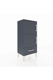 Arges Komodin 4 Raflı Tek Çekmeceli 2 Kapaklı 44x30x96 Antrasit-Antrasit