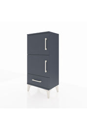 Arges Komodin 4 Raflı Tek Çekmeceli 2 Kapaklı 44x30x96 Antrasit-Antrasit