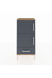 Arges Komodin 4 Raflı Tek Çekmeceli 2 Kapaklı 44x30x96 Çam-Antrasit