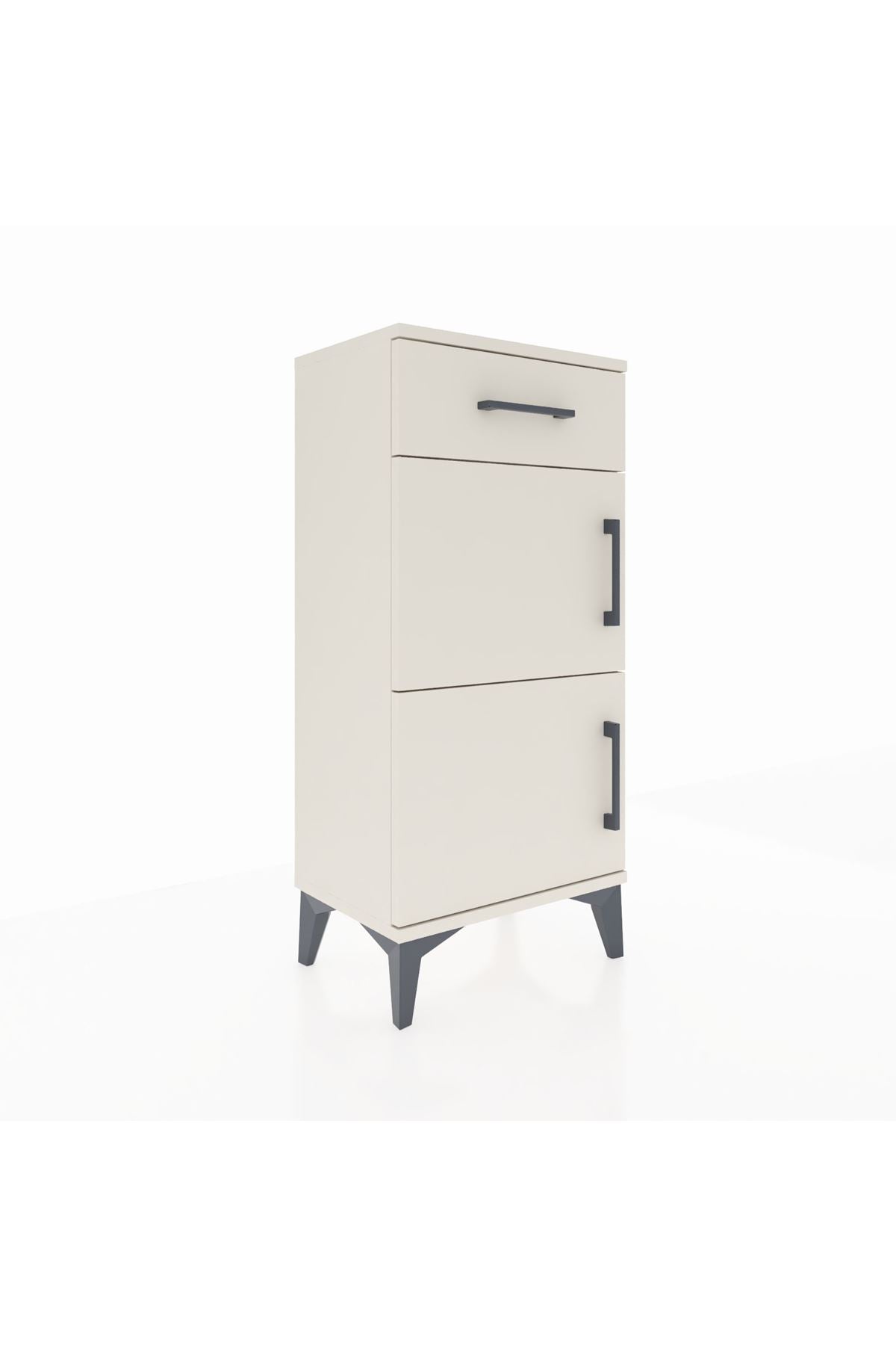 Arges Komodin Tek Raflı Tek Çekmeceli 2 Kapaklı 44x30x96 Aytaşı-Aytaşı