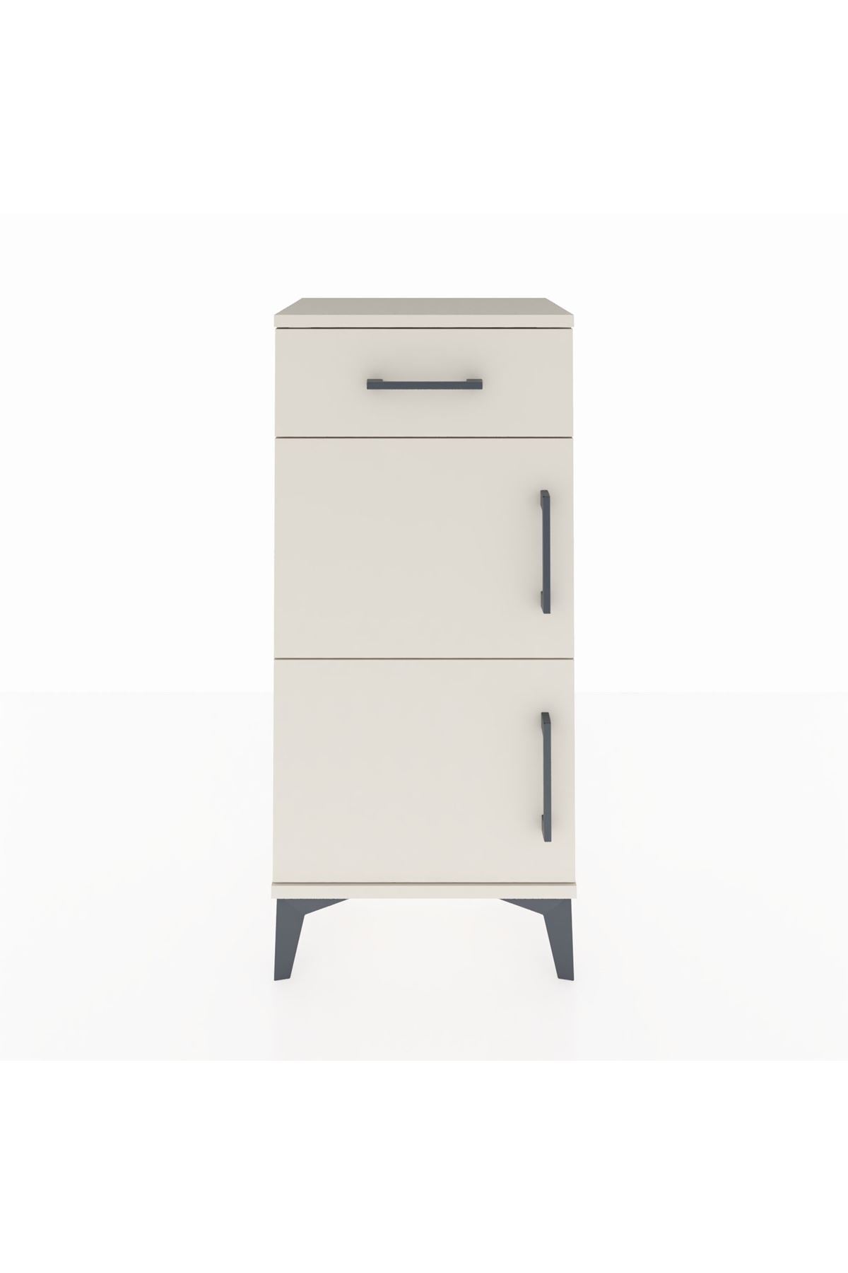 Arges Komodin Tek Raflı Tek Çekmeceli 2 Kapaklı 44x30x96 Aytaşı-Aytaşı