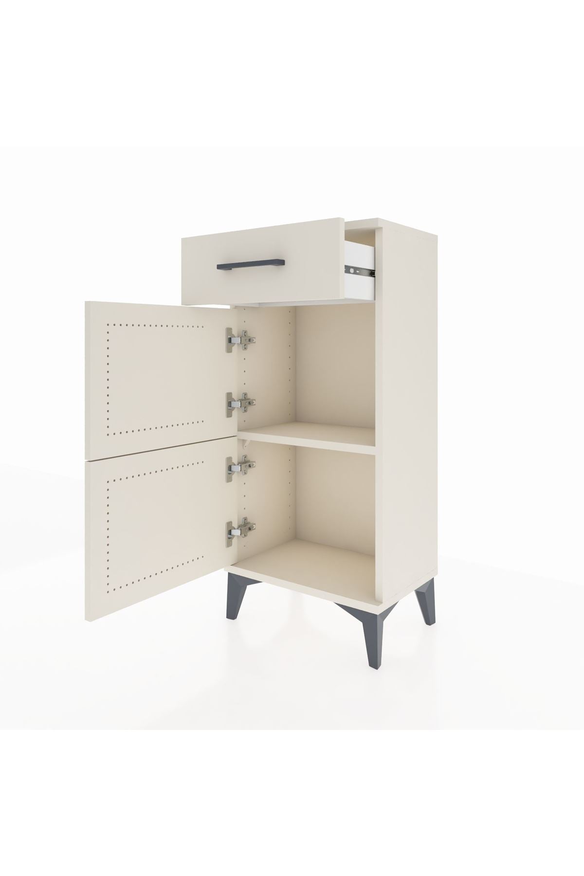 Arges Komodin Tek Raflı Tek Çekmeceli 2 Kapaklı 44x30x96 Aytaşı-Aytaşı