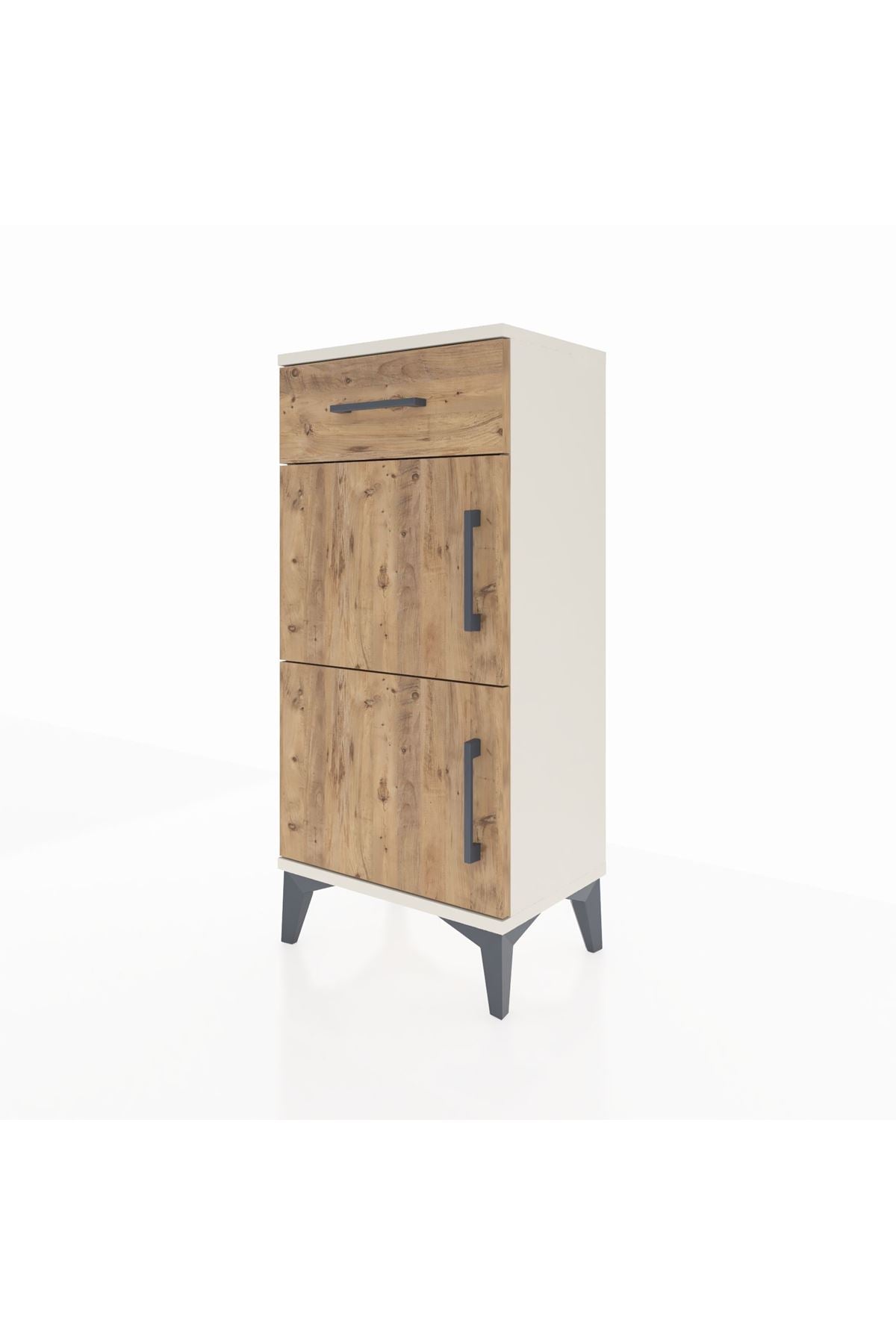Arges Komodin Tek Raflı Tek Çekmeceli 2 Kapaklı 44x30x96 Aytaşı-Çam