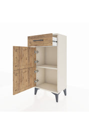Arges Komodin Tek Raflı Tek Çekmeceli 2 Kapaklı 44x30x96 Aytaşı-Çam