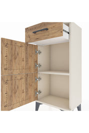 Arges Komodin Tek Raflı Tek Çekmeceli 2 Kapaklı 44x30x96 Aytaşı-Çam