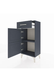 Arges Komodin Tek Raflı Tek Çekmeceli 2 Kapaklı 44x30x96 Antrasit-Antrasit