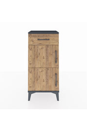 Arges Komodin Tek Raflı Tek Çekmeceli 2 Kapaklı 44x30x96 Antrasit-Çam