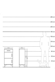 Arges Komodin Tek Raflı Tek Çekmeceli 2 Kapaklı 44x30x96 Antrasit-Çam