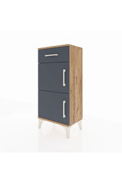 Arges Komodin Tek Raflı Tek Çekmeceli 2 Kapaklı 44x30x96 Çam-Antrasit