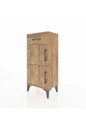 Arges Komodin Tek Raflı Tek Çekmeceli 2 Kapaklı 44x30x96 Çam-Çam