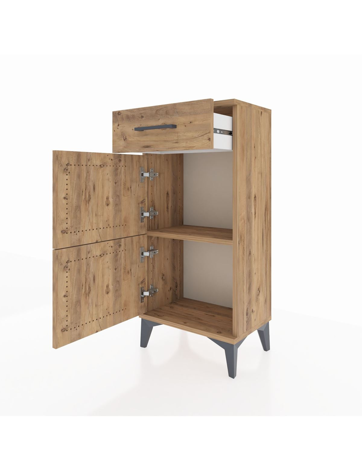 Arges Komodin Tek Raflı Tek Çekmeceli 2 Kapaklı 44x30x96 - S09M021V9A