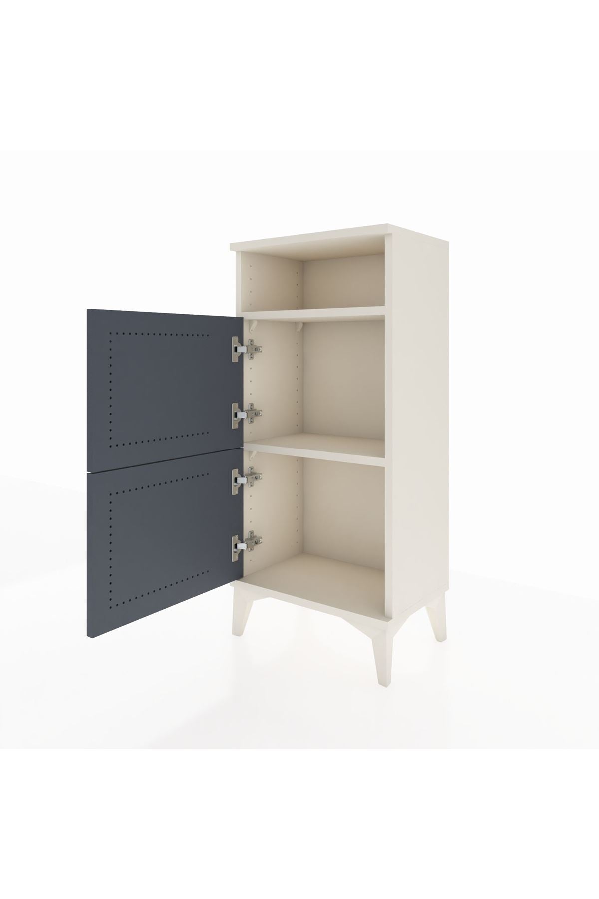 Arges Komodin Tek Raflı 2 Kapaklı 44x30x96 Aytaşı-Antrasit