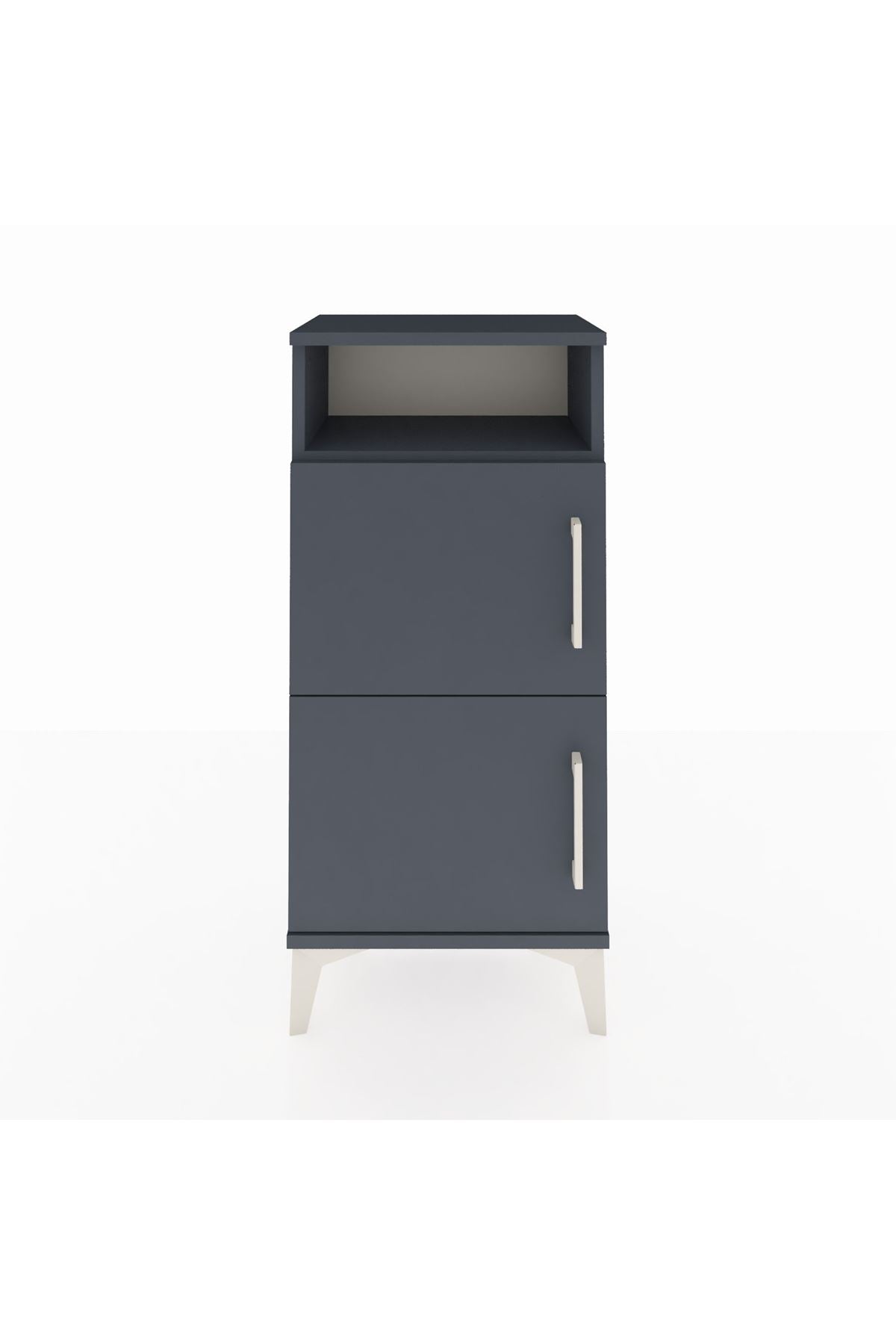 Arges Komodin Tek Raflı 2 Kapaklı 44x30x96 Antrasit-Antrasit