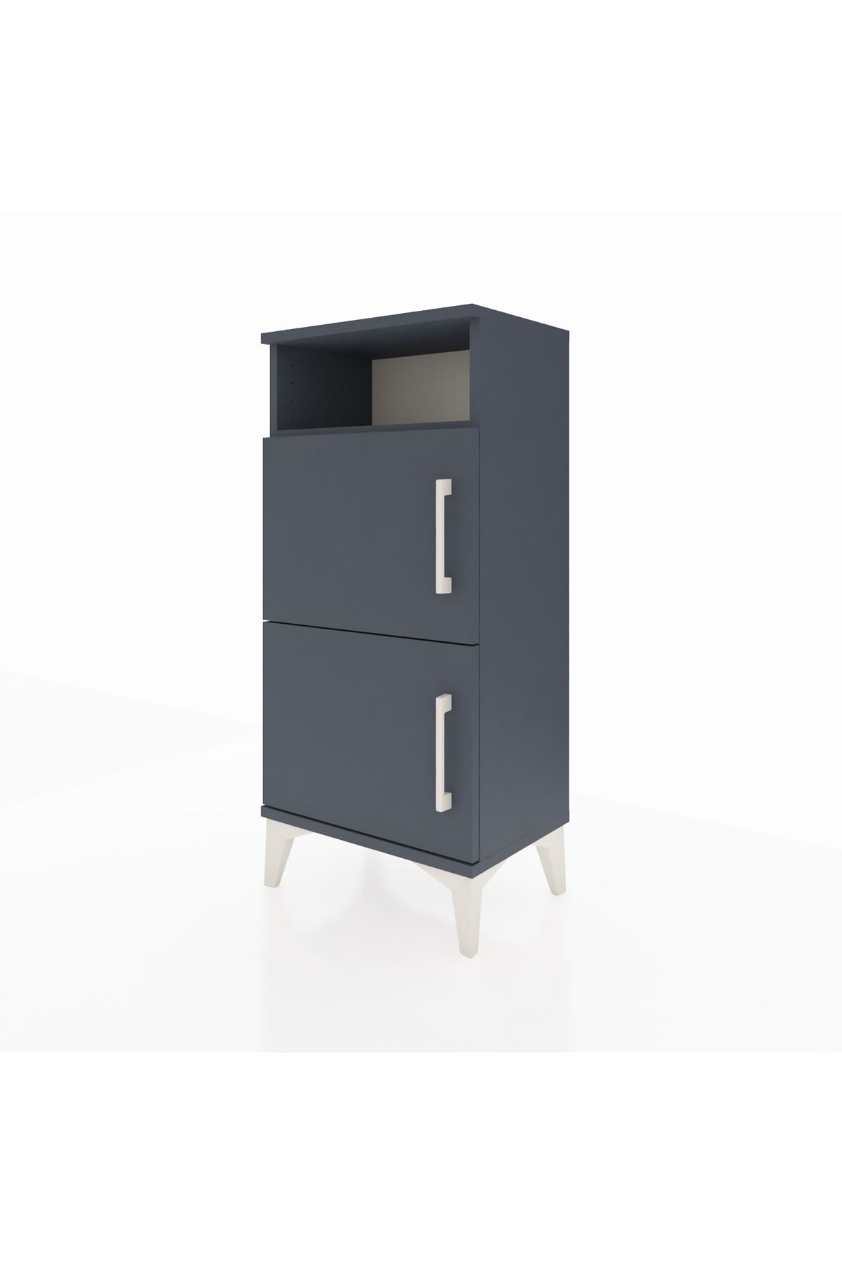 Arges Komodin Tek Raflı 2 Kapaklı 44x30x96 Antrasit-Antrasit