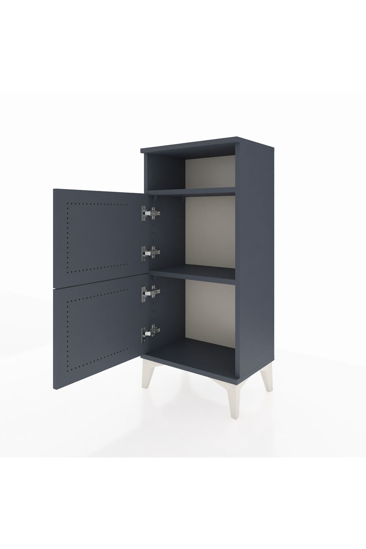 Arges Komodin Tek Raflı 2 Kapaklı 44x30x96 Antrasit-Antrasit