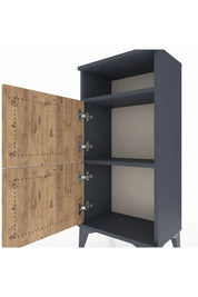 Arges Komodin Tek Raflı 2 Kapaklı 44x30x96 Antrasit-Çam