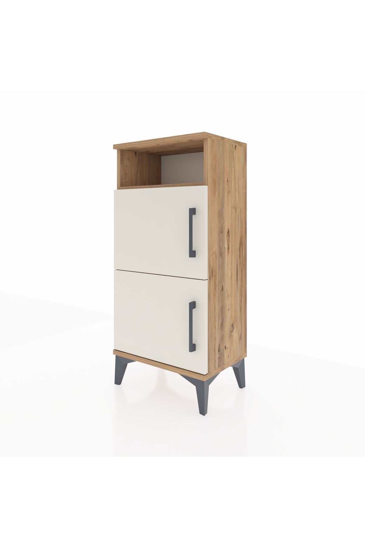 Arges Komodin Tek Raflı 2 Kapaklı 44x30x96 Çam-Aytaşı