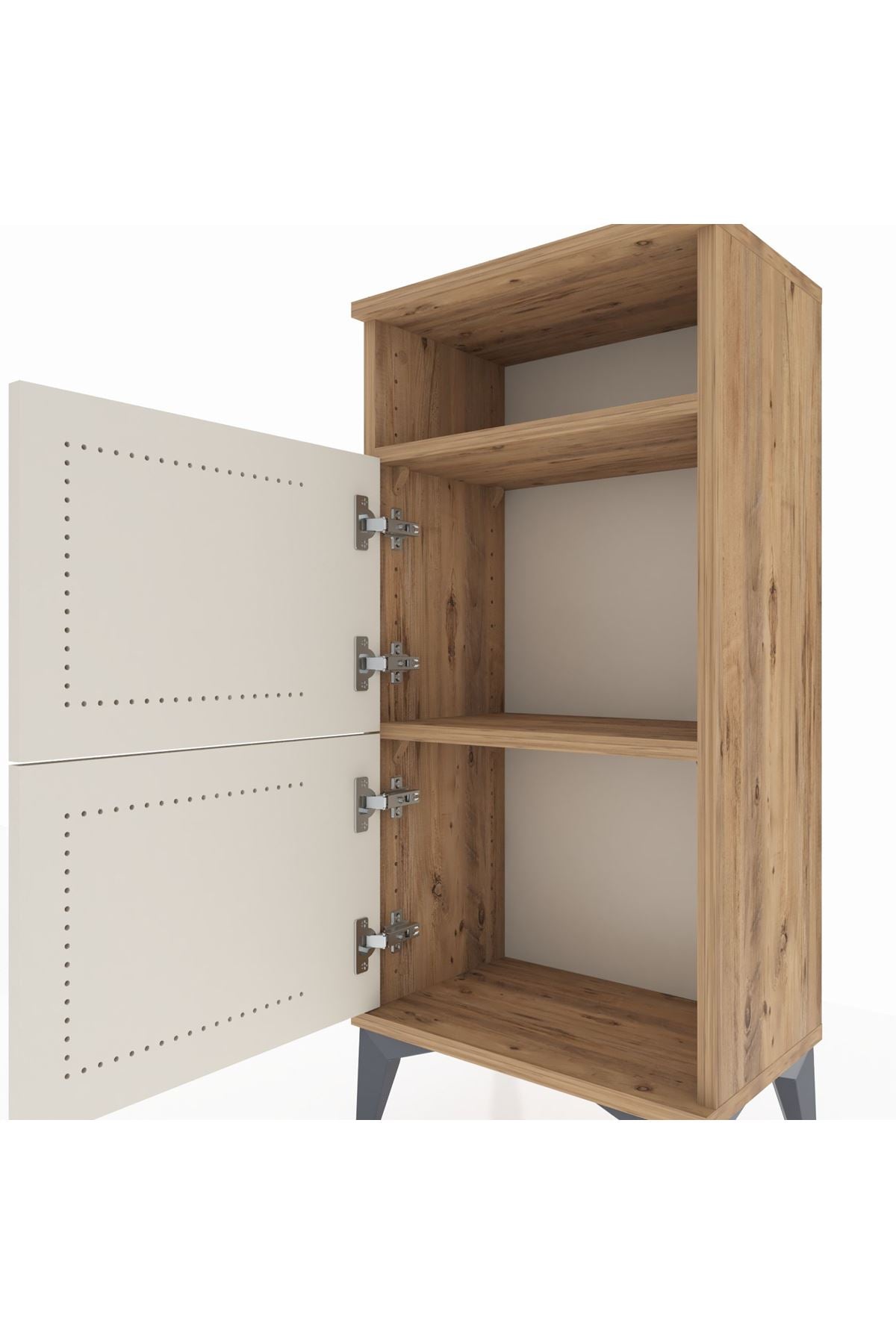 Arges Komodin Tek Raflı 2 Kapaklı 44x30x96 Çam-Aytaşı