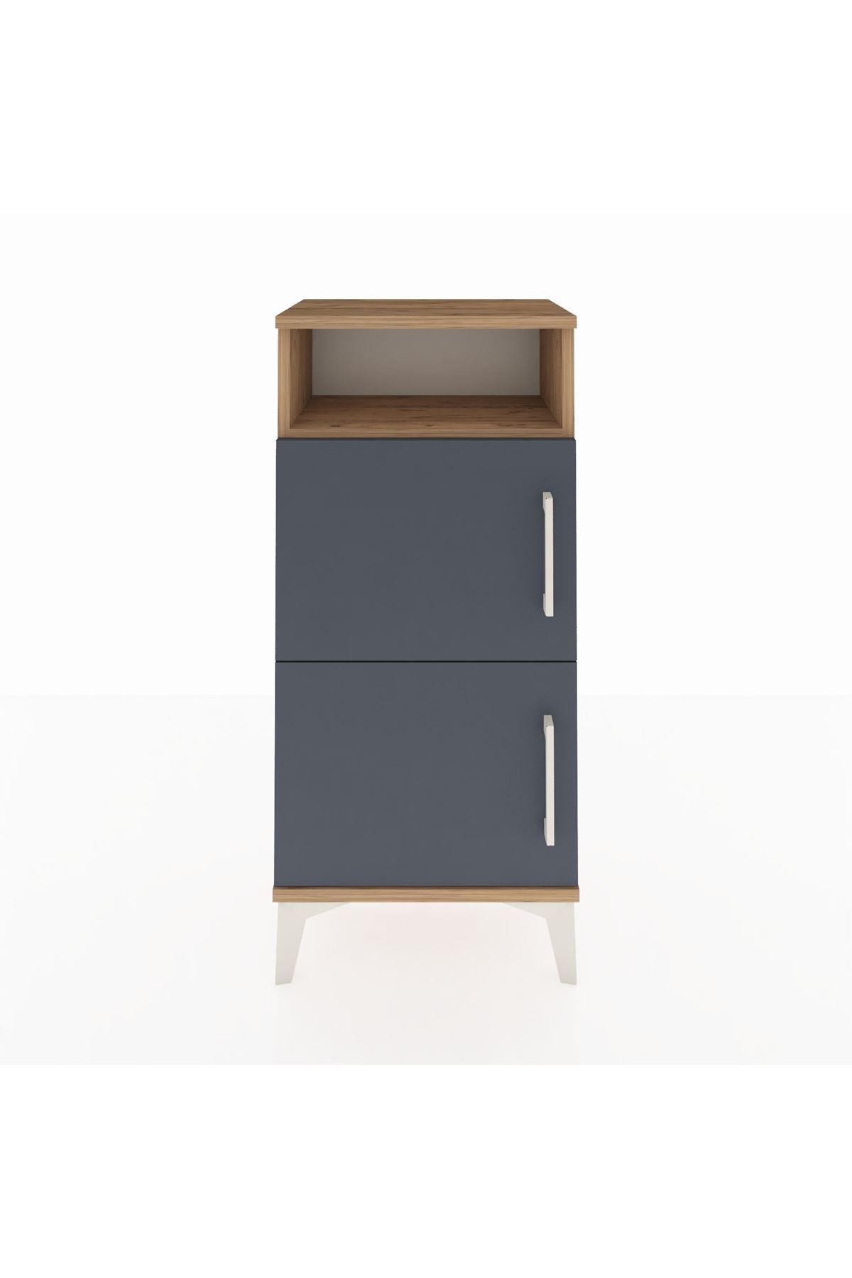 Arges Komodin Tek Raflı 2 Kapaklı 44x30x96 Çam-Antrasit