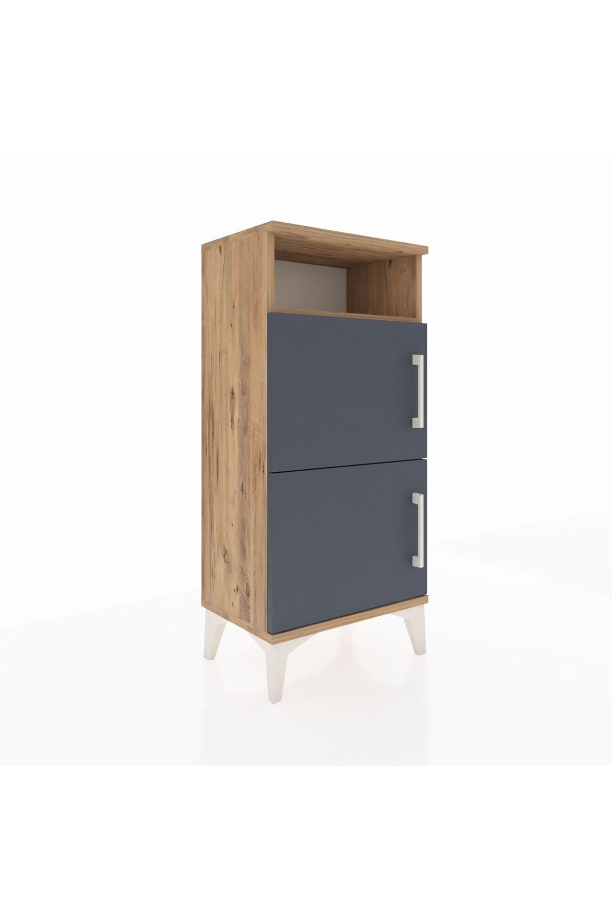 Arges Komodin Tek Raflı 2 Kapaklı 44x30x96 Çam-Antrasit