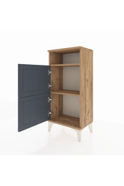 Arges Komodin Tek Raflı 2 Kapaklı 44x30x96 Çam-Antrasit