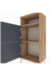 Arges Komodin Tek Raflı 2 Kapaklı 44x30x96 Çam-Antrasit