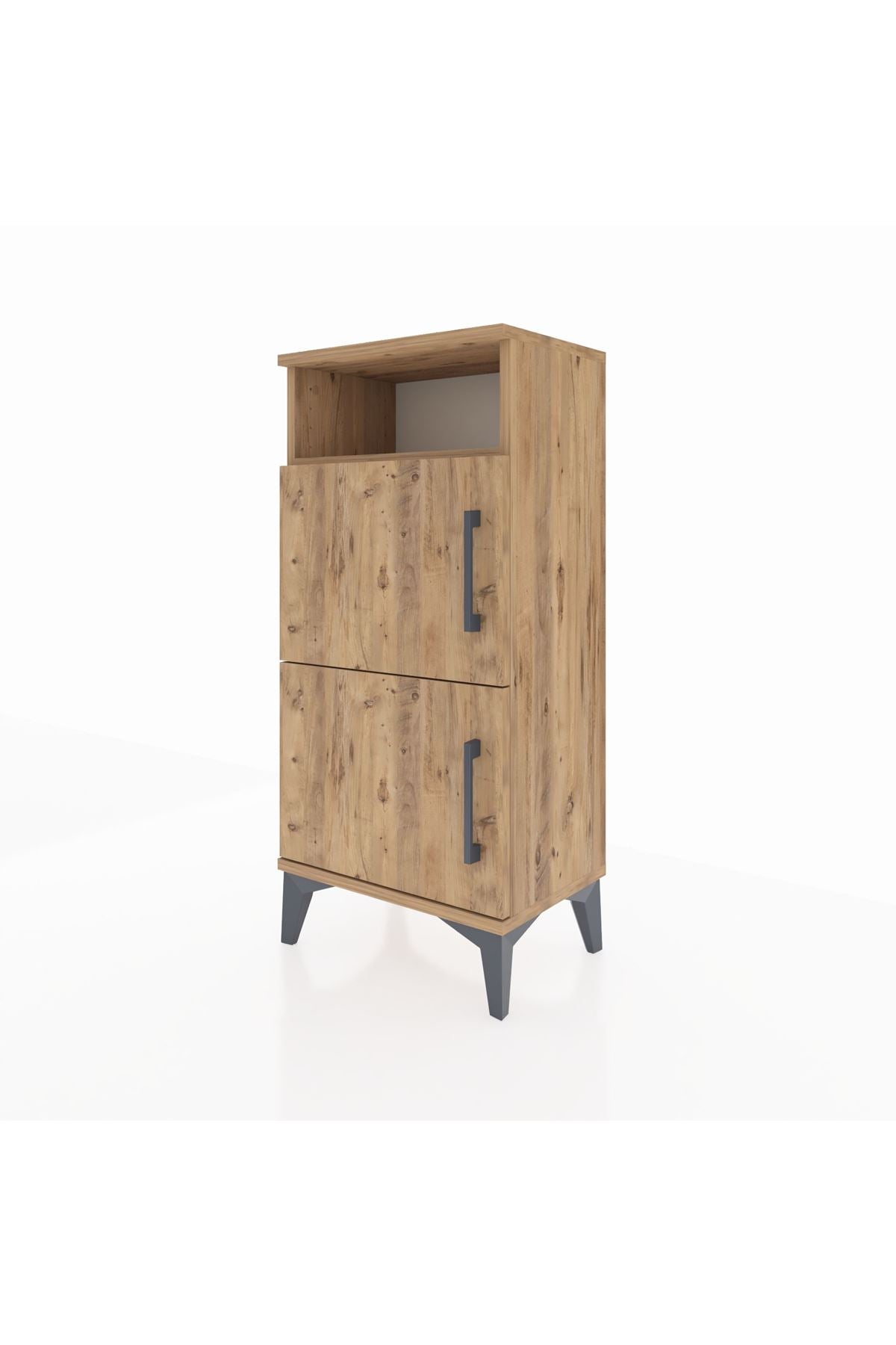 Arges Komodin Tek Raflı 2 Kapaklı 44x30x96 Çam-Çam