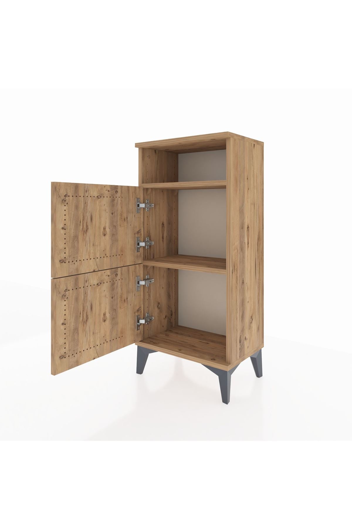 Arges Komodin Tek Raflı 2 Kapaklı 44x30x96 Çam-Çam