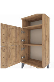 Arges Komodin Tek Raflı 2 Kapaklı 44x30x96 Çam-Çam