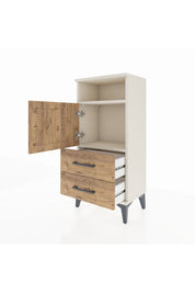 Arges Komodin 2 Raflı 2 Çekmeceli Tek Kapaklı 44x30x96 Aytaşı-Çam