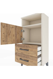 Arges Komodin 2 Raflı 2 Çekmeceli Tek Kapaklı 44x30x96 Aytaşı-Çam